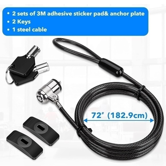 AboveTEK Anti-theft Hardware Protection for Devices Laptop Lock Security Cable - Picture 3 of 4